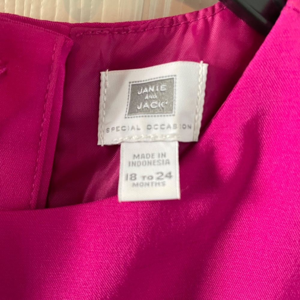 Janie and Jack 18-24M dark rose party dress - Picture 3 of 5